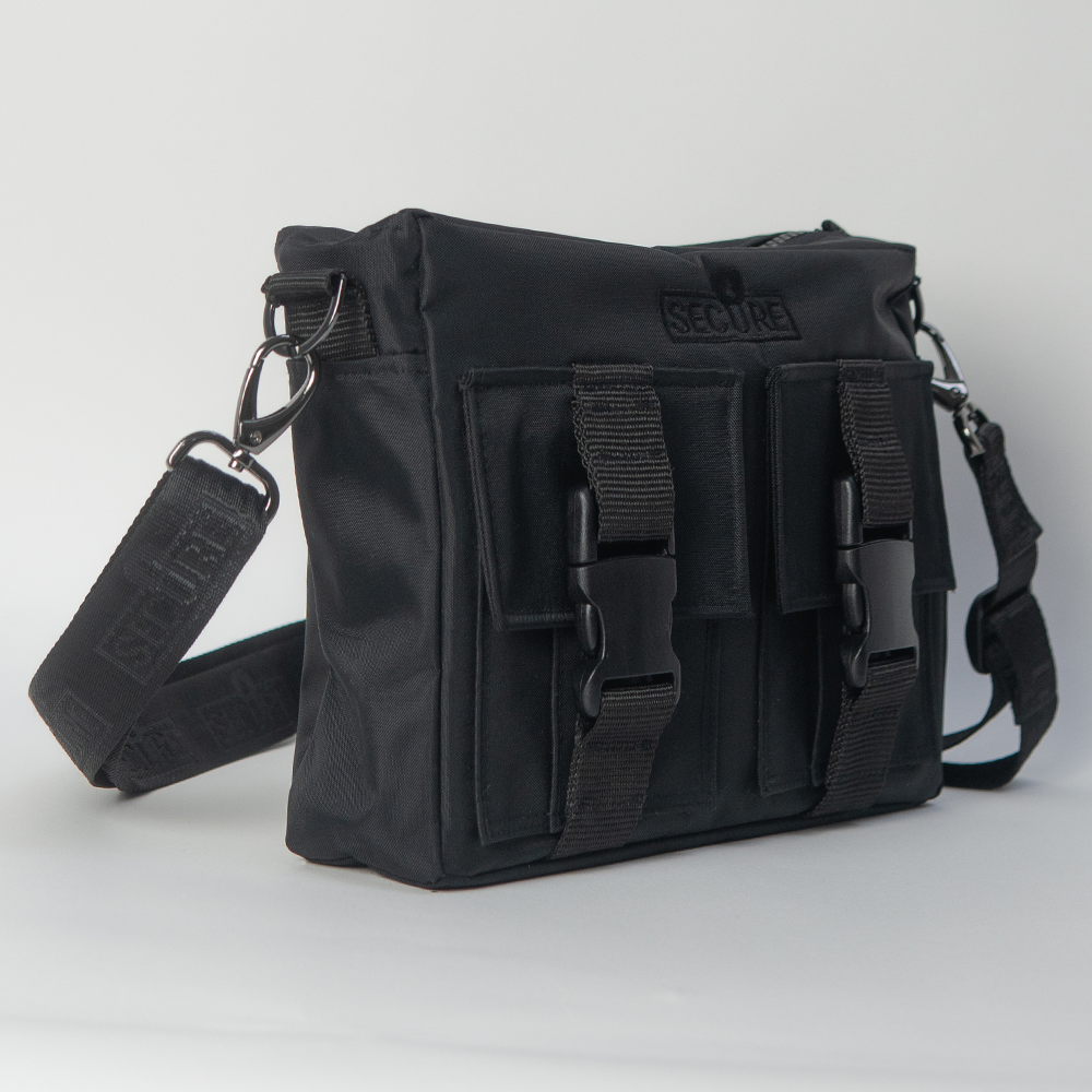 All Black Messenger Bag