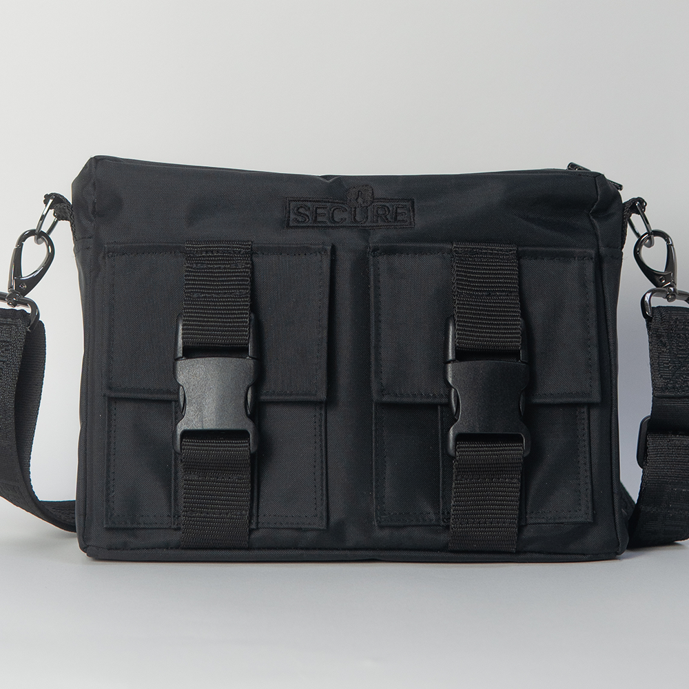 All Black Messenger Bag