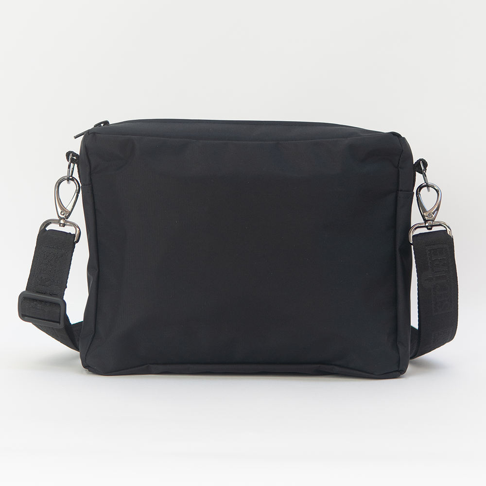 All black store messenger bag